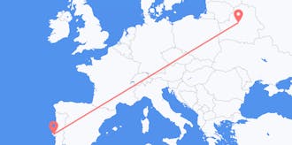 Flyg från Vitryssland till Portugal