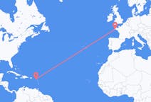 从圣基茨和尼维斯出发圣基茨岛目的地 法国坎佩尔的航班