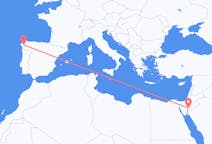 出发地 约旦出发地 亞喀巴目的地 西班牙圣地亚哥 － 德孔波斯特拉的航班