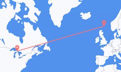 Vols depuis la ville de Sault-Sainte-Marie vers la ville de Îles Shetland