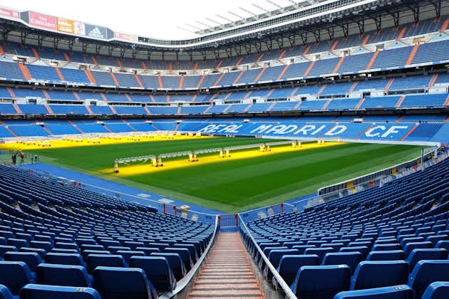 Photo of exterior architecture and building design at 'Santiago Bernabéu Stadium'.