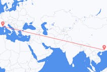 Flyrejser fra Guangzhou, Kina til Nice, Frankrig