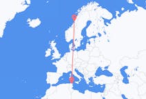 Flyreiser fra Tunis, Tunisia til Brønnøysund, Norge