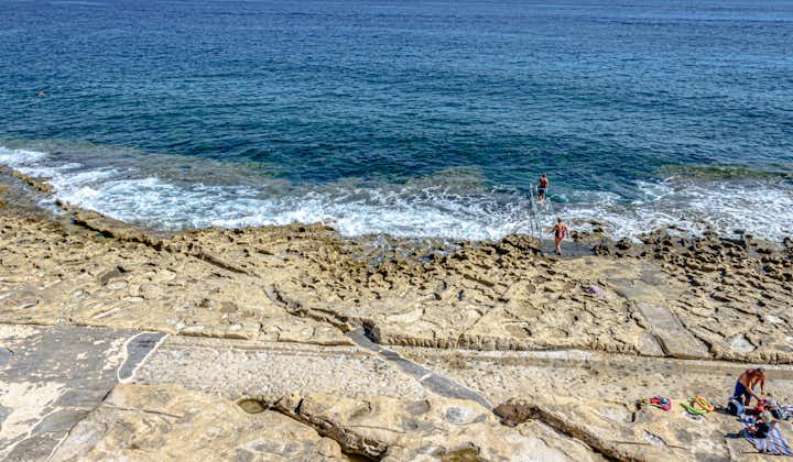 Sliema beach in Sliema, Malta
