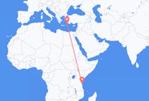 Flyg från Zanzibar till Rhodes, England