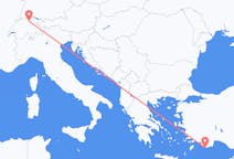 Flyreiser fra Kastellorizo, til Zürich
