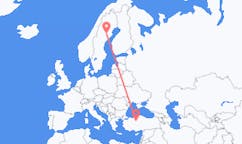 Loty z Lycksele, Szwecja do Ankara, Turcja