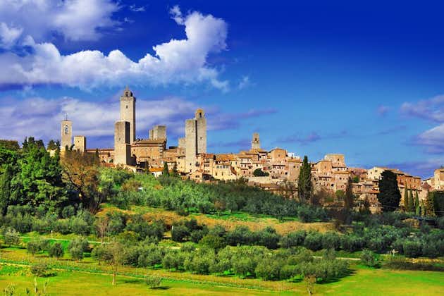 Volterra and San Gimignano with Bocelli's Theatre Private Tour from Pisa