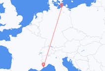Loty z Rostock, Niemcy do Nicei, Francja