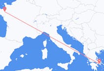 ギリシャのアテネからから、フランスのレンヌまでのフライト