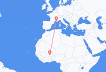 Flyreiser fra Ouagadougou, Burkina Faso til Marseille, Frankrike