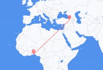 Flyreiser fra Cotonou, Benin til Erzurum, Tyrkia