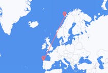 出发地 挪威出发地 莱克内斯目的地 西班牙La Coruña的航班
