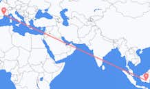 Flyreiser fra Palangka Raya, Indonesia til Montpellier, Frankrike