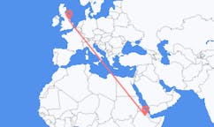 Flyrejser fra Semera, Etiopien til Kirmington, England