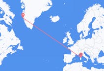 그린란드 마니초크에서 출발해 이탈리아 올비아에게(으)로 가는 항공편