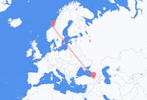 Voli da Trondheim, Norvegia ad Erzurum, Turchia