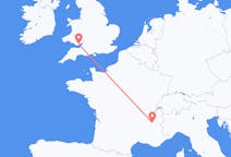 Loty z Cardiff, Walia do Grenoble, Francja
