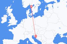 Vluchten van Zadar, Kroatië naar Göteborg, Zweden