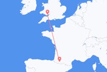 Flyg från Lourdes (kommun i Brasilien, São Paulo, lat -20,94, long -50,24), Frankrike till Cardiff, Wales