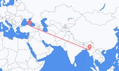 Flyg från Bagan, Myanmar (Burma) till Samsun, Turkiet