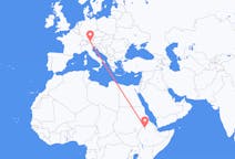 Flyg från Gonder, Etiopien till Innsbruck, Österrike