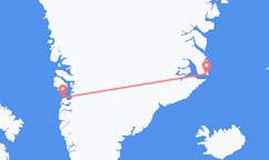 Vluchten van Ittoqqortoormiit, Groenland naar Aasiaat, Groenland
