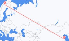 Flyrejser fra Yancheng, Kina til Kiruna, Sverige