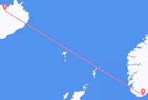 出发地 冰岛出发地 阿克雷里目的地 挪威克里斯蒂安桑的航班