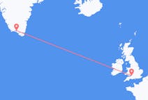 来自英格兰的出发地 布里斯托尔目的地 格陵兰纳萨克的航班