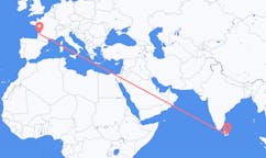 Flyg från Hambantota, Sri Lanka till Bordeaux, Frankrike