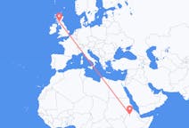 Flyreiser fra Gonder, Etiopia til Glasgow, Skottland