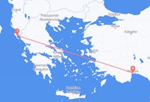 Vluchten van Antalya, Turkije naar Korfoe, Griekenland