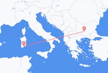 Vluchten van Plovdiv, Bulgarije naar Cagliari, Trento, Italië