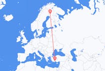 Flights from Antalya in Turkey to Rovaniemi in Finland