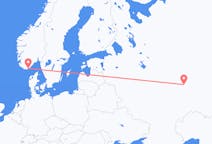 Flyreiser fra Kazan, Russland til Kristiansand, Norge