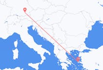 Flyreiser fra Khios, Hellas til München, Tyskland