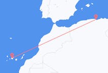 Vluchten van Béjaïa, Algerije naar Tenerife, Spanje