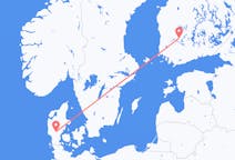 Vluchten van Tampere naar Billund