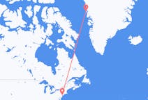 Loty z Nowego Yorku, Stany Zjednoczone do Upernaviku, Grenlandia