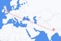 Flyreiser fra Gaya, India til London, England