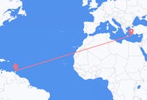 Flyreiser fra Tobago, Trinidad og Tobago til Karpathos, Hellas