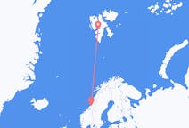 出发地 挪威纳姆索斯飞往斯瓦尔巴群岛和扬马延岛斯瓦尔巴特群岛的航班