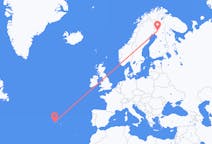 Vluchten van Rovaniemi naar Horta, Azoren
