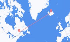 Flyreiser fra byen Saguenay, Canada til byen Akureyri, Island