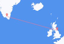 出发地 格陵兰纳萨尔苏克前往英格兰的Durham的航班