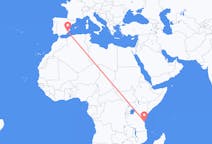 Vluchten van Zanzibar naar Murcia