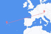 Fly fra Graciosa til Salzburg