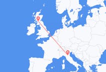 Flyrejser fra Bologna, Italien til Glasgow, Skotland