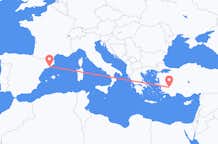 出发地 土耳其出发地 代尼茲利目的地 西班牙巴塞罗那的航班